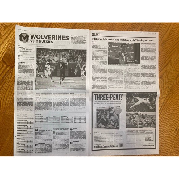 Michigan Wolverines The Blitz UM Free Press newspaper 1/7/24 - Picture 2 of 3